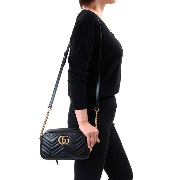 Gucci Handbags - Gucci Small Marmont Bag GG Shoulder Quilted Black